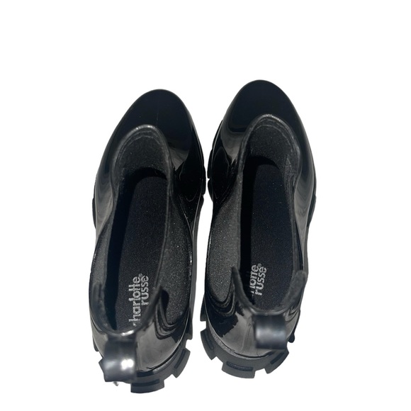 Black pull on ankle combat boots - Picture 3 of 5